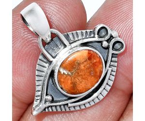 Evil Eye - Red Sponge Coral Pendant SDP152810 P-1112, 8x10 mm