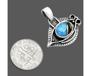 Evil Eye - Shell In Black Blue Turquoise Pendant SDP152814 P-1112, 8x10 mm