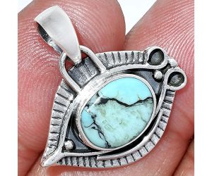 Evil Eye - Lucky Charm Tibetan Turquoise Pendant SDP152818 P-1112, 9x12 mm