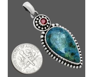 Peruvian Opalina and Garnet Pendant SDP152841 P-1500, 14x24 mm