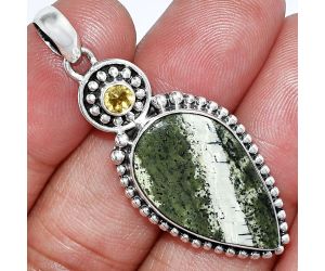 Natural Chrysotile and Citrine Pendant SDP152843 P-1500, 15x25 mm