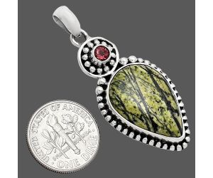 Imperial Opal and Garnet Pendant SDP152871 P-1500, 15x21 mm