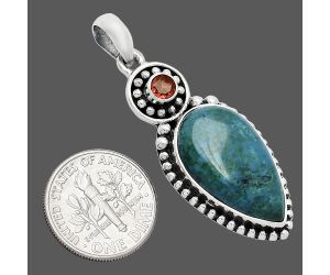 Peruvian Opalina and Garnet Pendant SDP152873 P-1500, 13x22 mm