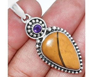 Brecciated Mookaite and Amethyst Pendant SDP152887 P-1500, 14x22 mm