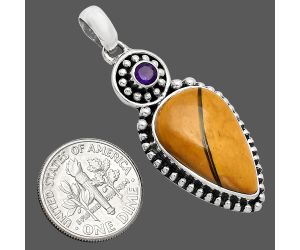 Brecciated Mookaite and Amethyst Pendant SDP152887 P-1500, 14x22 mm