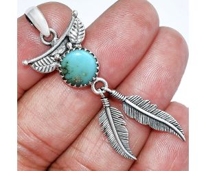 Feather - Natural Rare Turquoise Nevada Aztec Mt Pendant SDP152893 P-1284, 10x10 mm