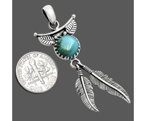 Feather - Natural Rare Turquoise Nevada Aztec Mt Pendant SDP152893 P-1284, 10x10 mm