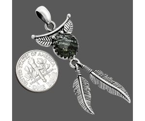 Feather - Natural Chrysotile Pendant SDP152898 P-1284, 10x10 mm