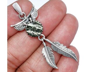 Feather - Natural Chrysotile Pendant SDP152903 P-1284, 10x10 mm