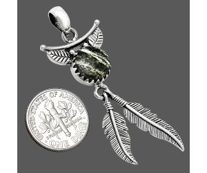 Feather - Natural Chrysotile Pendant SDP152903 P-1284, 10x10 mm