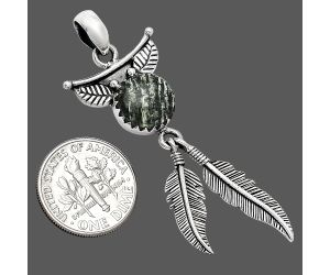 Feather - Natural Chrysotile Pendant SDP152910 P-1284, 10x10 mm