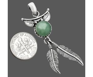 Feather - Green Aventurine Pendant SDP152922 P-1284, 10x10 mm