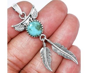 Feather - Natural Rare Turquoise Nevada Aztec Mt Pendant SDP152924 P-1284, 10x10 mm