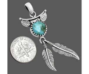 Feather - Natural Rare Turquoise Nevada Aztec Mt Pendant SDP152924 P-1284, 10x10 mm