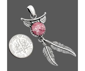 Feather - Pink Thulite Pendant SDP152932 P-1284, 10x10 mm