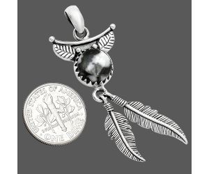 Feather - Mexican Cabbing Fossil Pendant SDP152933 P-1284, 10x10 mm