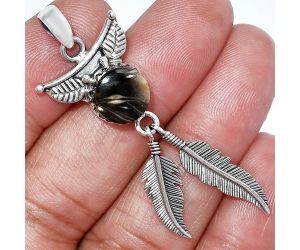 Feather - Bat Cave Jasper Pendant SDP152946 P-1284, 10x10 mm