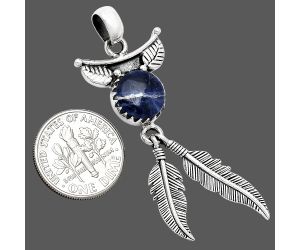 Feather - Sodalite Pendant SDP152948 P-1284, 10x10 mm