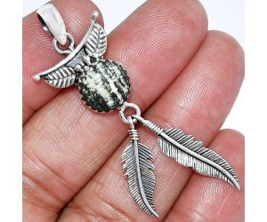 Feather - Natural Chrysotile Pendant SDP152955 P-1284, 10x10 mm