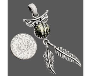 Feather - Natural Chrysotile Pendant SDP152955 P-1284, 10x10 mm