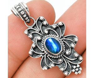 Blue Fire Labradorite Pendant SDP153119 P-1558, 7x5 mm