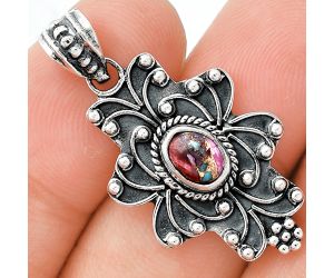 Kingman Pink Dahlia Turquoise Pendant SDP153124 P-1558, 7x5 mm