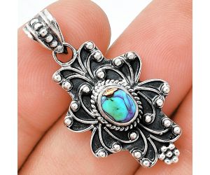 Kingman Pink Dahlia Turquoise Pendant SDP153132 P-1558, 7x5 mm