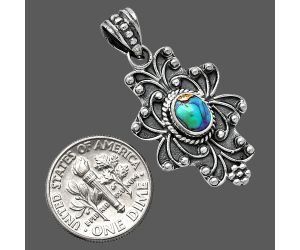 Kingman Pink Dahlia Turquoise Pendant SDP153132 P-1558, 7x5 mm