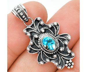 Spiny Oyster Turquoise Pendant SDP153139 P-1558, 7x5 mm