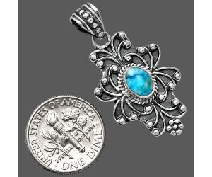 Spiny Oyster Turquoise Pendant SDP153146 P-1558, 7x5 mm