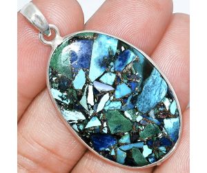 Multi Copper Turquoise Pendant SDP153240 P-1001, 23x35 mm