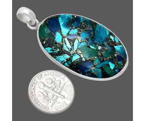 Multi Copper Turquoise Pendant SDP153240 P-1001, 23x35 mm