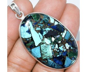 Multi Copper Turquoise Pendant SDP153293 P-1001, 25x40 mm