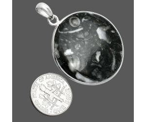 Mexican Cabbing Fossil Pendant SDP153321 P-1001, 30x30 mm