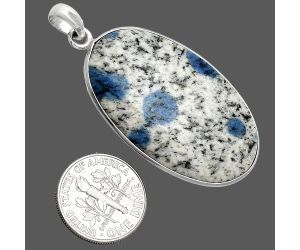 K2 Blue - Azurite In Quartz Pendant SDP153333 P-1001, 23x38 mm