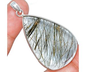 Actinolite In Quartz Pendant SDP153468 P-1001, 27x43 mm