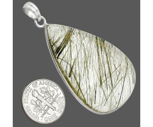 Actinolite In Quartz Pendant SDP153468 P-1001, 27x43 mm