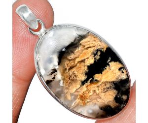 Rose Plume Agate Pendant SDP153473 P-1001, 21x32 mm