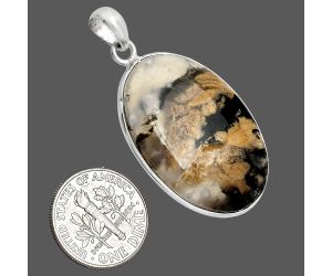 Rose Plume Agate Pendant SDP153473 P-1001, 21x32 mm