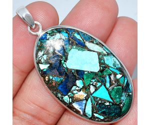 Multi Copper Turquoise Pendant SDP153490 P-1001, 24x40 mm