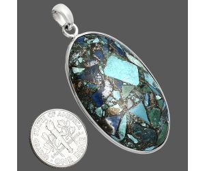 Multi Copper Turquoise Pendant SDP153490 P-1001, 24x40 mm