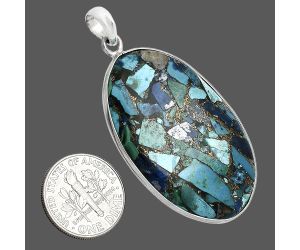 Multi Copper Turquoise Pendant SDP153499 P-1001, 25x40 mm