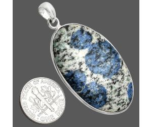 K2 Blue - Azurite In Quartz Pendant SDP153501 P-1001, 24x38 mm