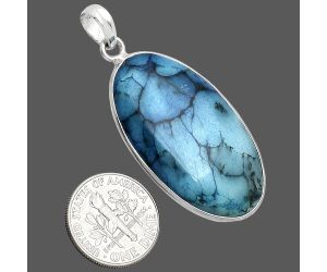 Marine Blue Dendritic Opal Pendant SDP153505 P-1001, 20x36 mm