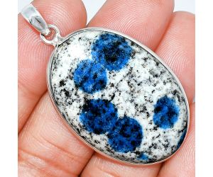 K2 Blue - Azurite In Quartz Pendant SDP153509 P-1001, 25x37 mm