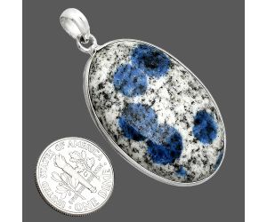 K2 Blue - Azurite In Quartz Pendant SDP153509 P-1001, 25x37 mm