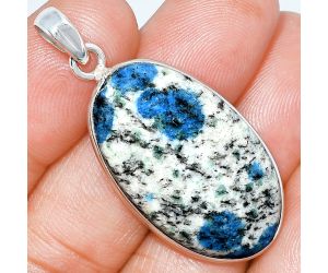 K2 Blue - Azurite In Quartz Pendant SDP153516 P-1001, 19x32 mm