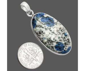 K2 Blue - Azurite In Quartz Pendant SDP153516 P-1001, 19x32 mm