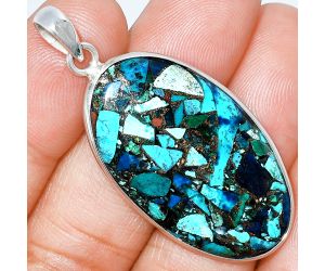 Multi Copper Turquoise Pendant SDP153520 P-1001, 20x36 mm