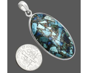 Multi Copper Turquoise Pendant SDP153520 P-1001, 20x36 mm